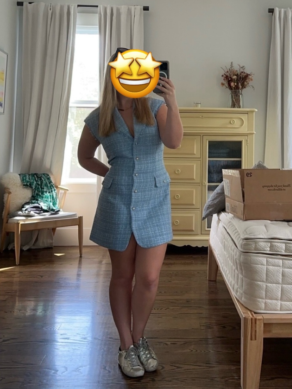 NWT Anthropologie Maeve Sleeveless Tweed Blazer Mini dress